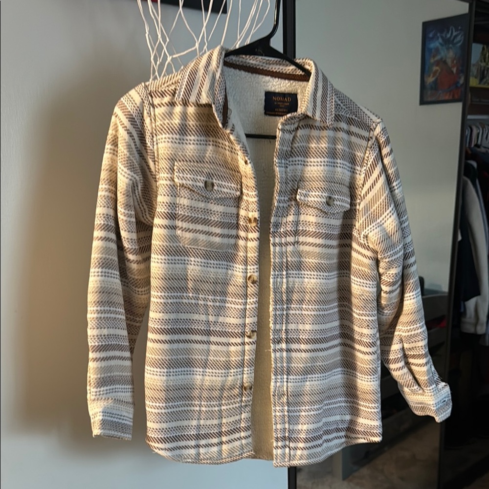 Big Kids Beige Plaid Shirt